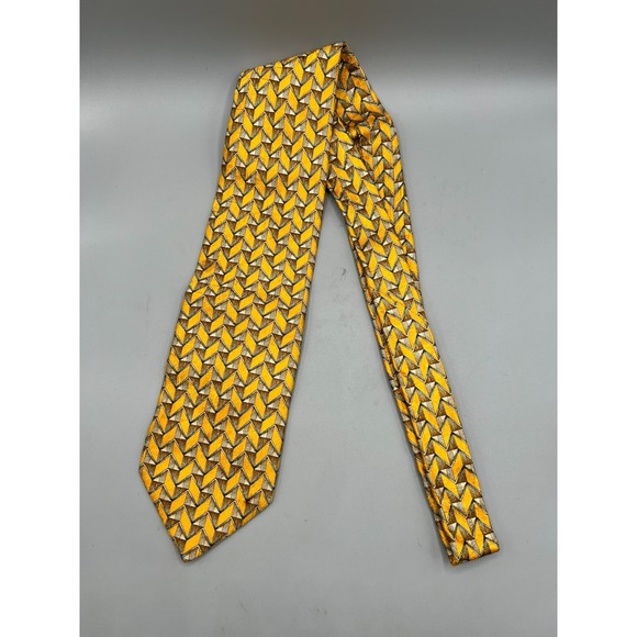 ERMENEGILDO ZEGNA Men's Silk Necktie ITALY Designer Geometric L: 59.5" W:3.75" - Picture 11 of 11